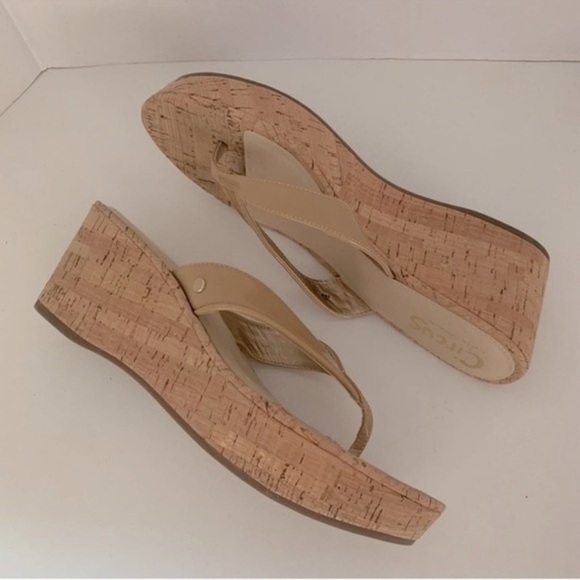 Circus Sam Edelman Raquel cork wedge platform heels sandals nude 10 M - Picture 4 of 12